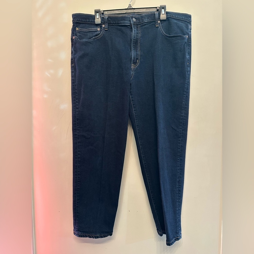 Men’s Lands' End Dark Blue Straight Leg Jeans 42